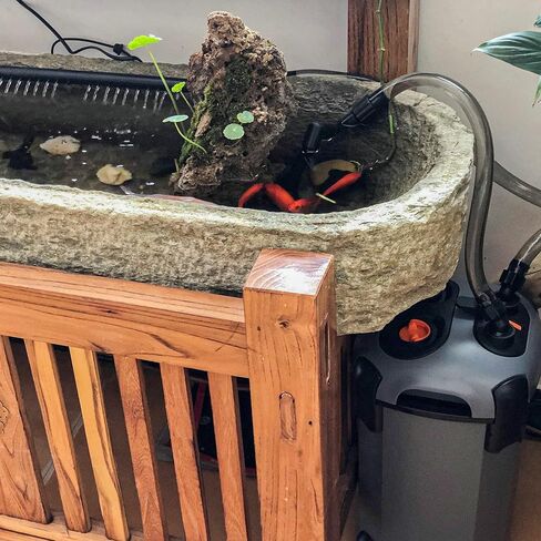 SUNWEN Aquarium External Ultra-Quiet Canister Filter, Fish Tank Water Circulation Filters with Filters Media 171/225/266/317/397 GPH with UV in Kuwait