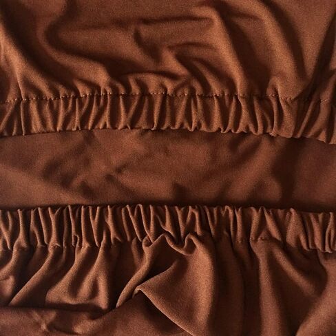 غطاء كرسي غرفة الطعام من قماش Gold Fortune Spandex قابل للتمدد وقابل للغسل وأغطية مقاعد واقية للمقعد (قهوة) in Saudi Arabia