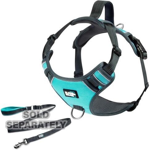 Black Rhino - The Comfort Dog Harness with Mesh Padded Vest for Small - Large Breeds | Adjustable | Reflective (Medium, Black/Bl) in Kuwait