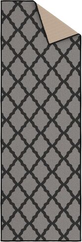Machine Washable Moroccan Trellis Design Non-Slip Rubberback 2x5 Traditional Indoor Runner Rug for Hallway, Kitchen, Bedroom, Entryway, 20" x 59", Dark Gray in Saudi Arabia