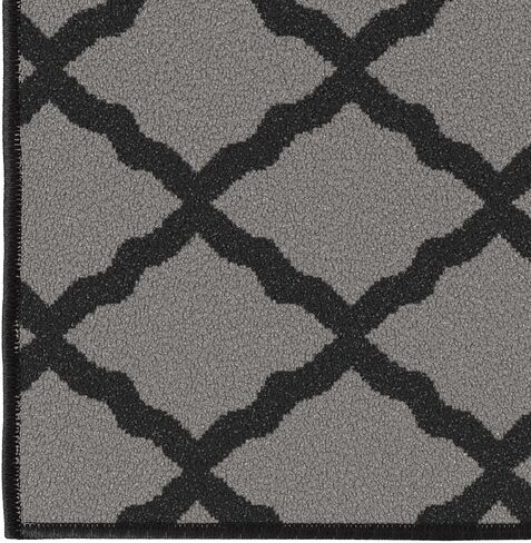 Machine Washable Moroccan Trellis Design Non-Slip Rubberback 2x5 Traditional Indoor Runner Rug for Hallway, Kitchen, Bedroom, Entryway, 20" x 59", Dark Gray in Saudi Arabia