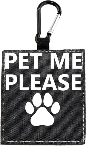 Funny Dog Leash Sleeve Pet Me Please Dog Leash Wrap Wrap Alert Hanging ID Patch Tag Pet Birthday Gift(Pet Me Please-Sleeve) in Saudi Arabia
