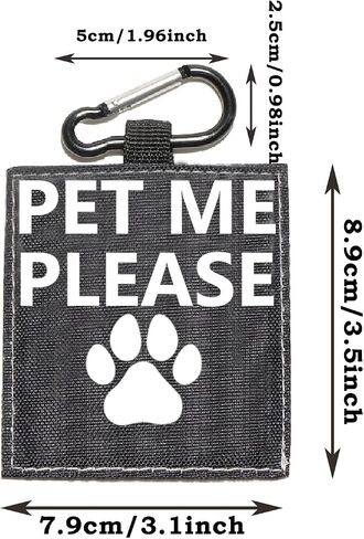 Funny Dog Leash Sleeve Pet Me Please Dog Leash Wrap Wrap Alert Hanging ID Patch Tag Pet Birthday Gift(Pet Me Please-Sleeve) in Saudi Arabia