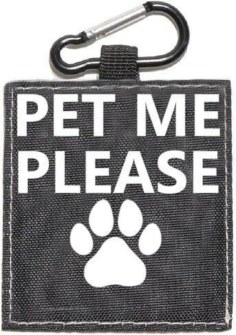 Funny Dog Leash Sleeve Pet Me Please Dog Leash Wrap Wrap Alert Hanging ID Patch Tag Pet Birthday Gift(Pet Me Please-Sleeve) in Saudi Arabia