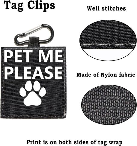 Funny Dog Leash Sleeve Pet Me Please Dog Leash Wrap Wrap Alert Hanging ID Patch Tag Pet Birthday Gift(Pet Me Please-Sleeve) in Saudi Arabia