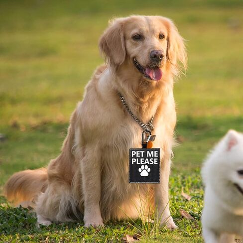 Funny Dog Leash Sleeve Pet Me Please Dog Leash Wrap Wrap Alert Hanging ID Patch Tag Pet Birthday Gift(Pet Me Please-Sleeve) in Saudi Arabia