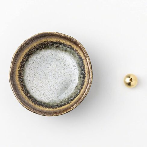 Asayu Japan Lotus Incense Holder for Sticks 4.1 inch (105mm), Traditional Made in Japan Ceramic Ash Catcher and Brass Incense Burner Set - Green Lotus in Kuwait
