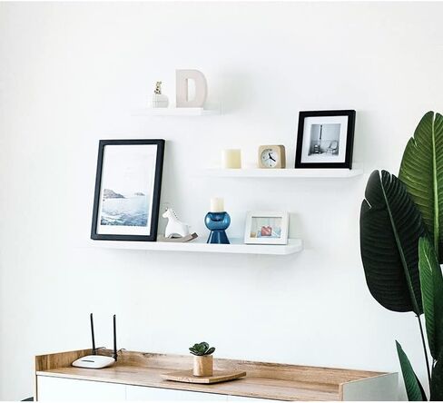 Floating Shelves Wall Mounted, 12 Inch Wall shelves for Decor and Storage, Natural Solid Oak Wood Shelf, Picture Ledge for Bedroom/Bathroom/Living Room/Kitchen/Laundry Room, Natural Color in Kuwait