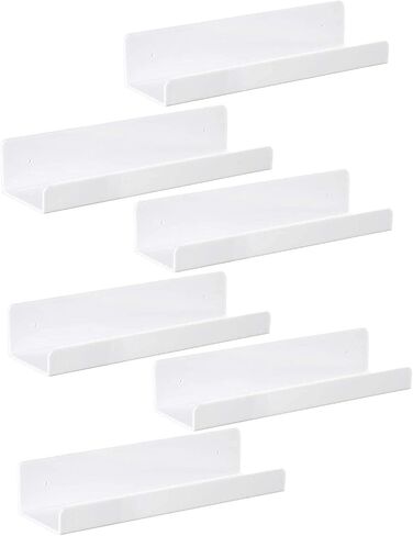 IEEK 15 Inch White Floating Wall Shelf,Modern Picture Display Ledge and Wall Book Shelves for Kids Room,Wall Storage Rack for Bedroom/Living Room/Office,Set of 2 in Saudi Arabia