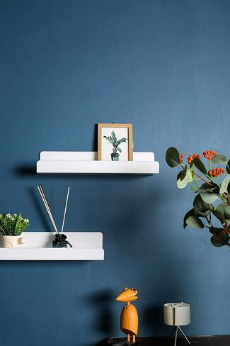 IEEK 15 Inch White Floating Wall Shelf,Modern Picture Display Ledge and Wall Book Shelves for Kids Room,Wall Storage Rack for Bedroom/Living Room/Office,Set of 2 in Saudi Arabia