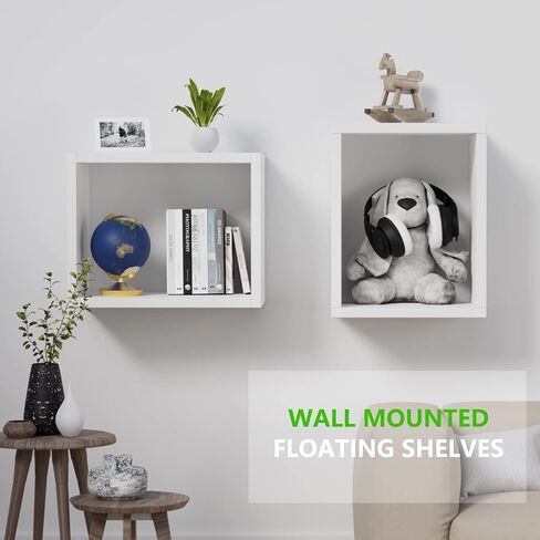 BAFAT Floating Shelves Wood,Wall Cube Shelves, Deep in 9.45" Floating Bookshelf for Wall,Window Plant Shelf,Wall Storage Organizer,Wall Mounted Corner Shelves for Bedroom, Living Room, Kitchen,Office in Saudi Arabia