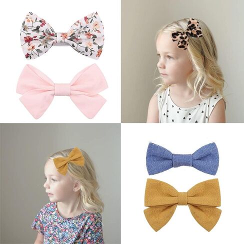 10 قطع من مشابك شعر الفتيات الصغيرات، فيونكات من الدانتيل، مشبك ذيل حصان، إكسسوارات شعر مصنوعة يدويًا للأطفال حديثي الولادة والأطفال الصغار in Kuwait