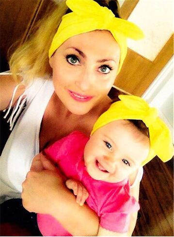 Mommy and Me Headbands Set Red Black White Solid Fall Winter Women Baby Girls Mom and Baby Matching Headbands Mom n Me (Orange set) in Saudi Arabia