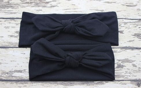 Mommy and Me Headbands Set Red Black White Solid Fall Winter Women Baby Girls Mom and Baby Matching Headbands Mom n Me (Orange set) in Saudi Arabia