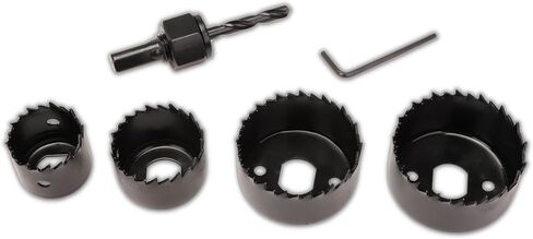 SAWSAVVY Hole Saw Kit for Wood, 6PCS Hole Saw Set with Arbor and Hex Key, Hole Saw for Wood Plywood PVC, 1-1/4" to 2-1/8" Hole Saw (32-54mm) in Kuwait