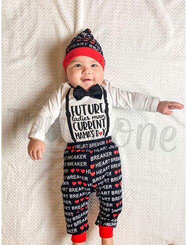 عيد ميلاد القرش بيبي بوي عيد الحب الزي الصبي أول عيد الحب ملابس الرضع القلب الكسارة الزي in Kuwait