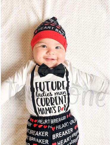 عيد ميلاد القرش بيبي بوي عيد الحب الزي الصبي أول عيد الحب ملابس الرضع القلب الكسارة الزي in Kuwait