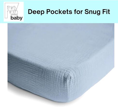 Thirty Ninth Street Baby Extra Soft Muslin Fitted Crib Sheet | 28" x 52" in Saudi Arabia