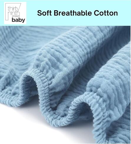 Thirty Ninth Street Baby Extra Soft Muslin Fitted Crib Sheet | 28" x 52" in Saudi Arabia