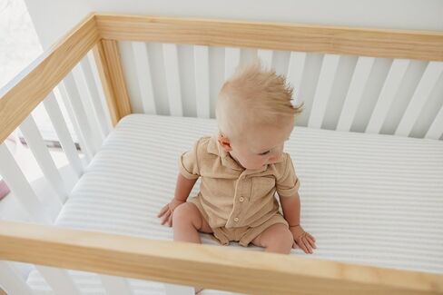 Premium Fitted Knit Crib Sheet/Toddler Sheet Coastal by Copper Pearl in Saudi Arabia