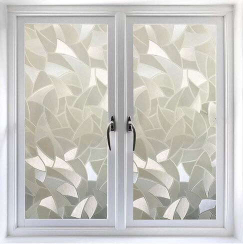 VSUDO 17.7" x 157.5" No Glue Static Cling Privacy Window Film, Cullet Pattern Home Decor Window Tint Sticker (19.38 sq. ft) in Saudi Arabia