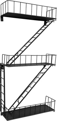 Beyond Basic Fire Escape Shelf - Versatile New York Inspired Modern Floating Hanging Wall Shelves Make a Great Action Figure or Planter Prepare to Receive Compliments for This Shelf in Saudi Arabia