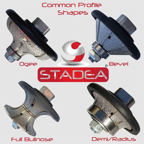 Diamond Profile Wheel 3/8 inch Radius - Demi Half Bullnose B10 Router Bit for Marble Stone Granite Edges by STADEA in Saudi Arabia