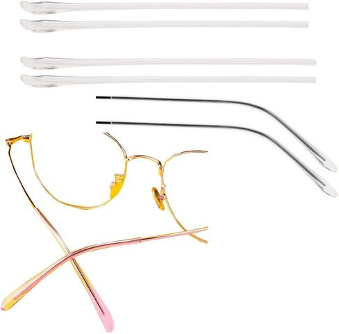 2 Pairs TR Material Eyeglasses Replacement Accessories Ear Anti-Slip Holder Long Temple Tips Ear Pads Tube Eyewear Retainers Replacement Tips for Thin Metal Eyeglass Legs (Black) in Saudi Arabia