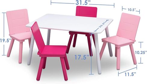 Delta Children Kids Table and Chair Set (4 Chairs Included), Grey/Blue in Saudi Arabia