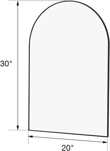 مرآة مثبتة على الحائط من ITSRG، مرآة حمام للجدار، مرآة قوس للحمام، مرآة للحمام مثبتة على الحائط، مرآة زينة سوداء مع إطار معدني لمدخل غرفة النوم وغرفة المعيشة (24 بوصة × 36 بوصة) in Kuwait