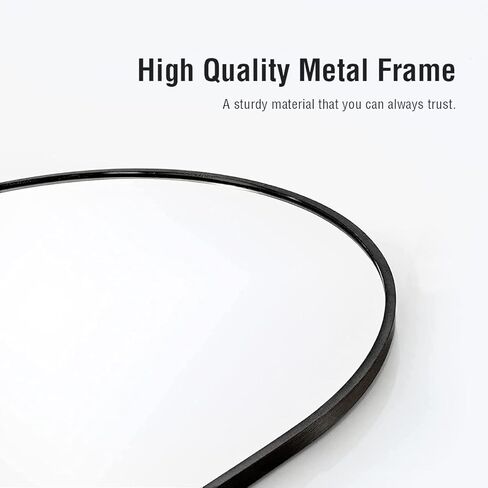 مرآة مثبتة على الحائط من ITSRG، مرآة حمام للجدار، مرآة قوس للحمام، مرآة للحمام مثبتة على الحائط، مرآة زينة سوداء مع إطار معدني لمدخل غرفة النوم وغرفة المعيشة (24 بوصة × 36 بوصة) in Kuwait