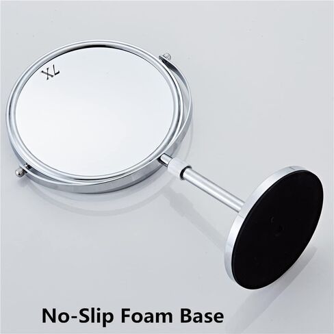 Tabletop Makeup Mirror 8 Inch Double-Sided 7X Magnification, Tabletop Mirror with Pedestal for Shaving, Height Adjustable Black Finish (8 Inch, 7X) (Black W Light) in Saudi Arabia