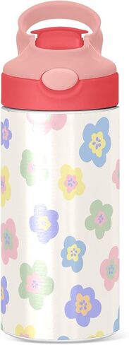 Butterfly Girls Water Bottle with Straw and Carry Handle Rainbow Cute Animals Vacuum Insulated Stainless Steel Bottles Leak-Proof for Boys Kids Toddler 12 oz Pink Lid in Saudi Arabia
