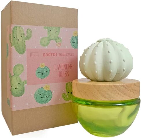 ES PAZION Cactus Oil Diffuser, Gypsum Saguaro Aroma Diffuser for Fragrant Homes Living Rooms Bathroom Office Decoration Lime & Green Leaf 3.4oz(100ml) in Saudi Arabia