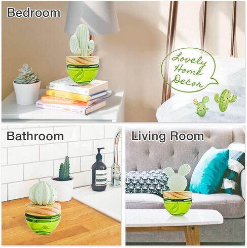 ES PAZION Cactus Oil Diffuser, Gypsum Saguaro Aroma Diffuser for Fragrant Homes Living Rooms Bathroom Office Decoration Lime & Green Leaf 3.4oz(100ml) in Saudi Arabia