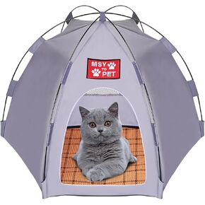 خيمة قطط كبيرة محمولة للاستخدام الخارجي من اندور بلون رمادي in Kuwait