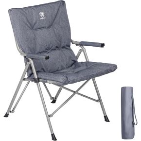 كرسي تخييم قابل للطي للبالغين من EVER ADVANCED، كراسي حديقة مبطنة مع مساند للأذرع الصلبة، كرسي محمول قابل للطي للخارج، الفناء، المنزل، رمادي in Kuwait