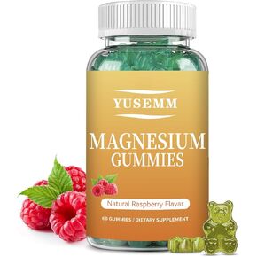 YUSEMM Magnesium Glycinate Gummies 400mg per Serving Sugar Free Magnesium & Potassium Supplement for Adults & Children Relaxation & Sleep, Muscle, Bone, Energy Support (60 Gummies) in Saudi Arabia