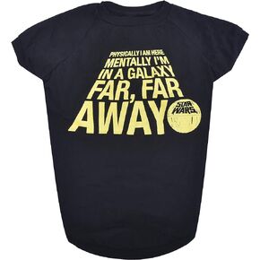 Star Wars for Pets "Mentally I'm In A Galaxy Far, Far, Away" Dog Tee - Black Dog T-Shirt - Soft Dog Shirt, Medium - Adorable Dog Clothing and Apparel, Cute Dog Clothes