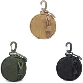 هوفيكو محفظة عملات معدنية، 3 عبوات من الحقائب التكتيكية المستديرة الصغيرة، شنط مطورة للاستخدام اليومي والعتاد العسكري مع خطاف للصيد والرماية والتخييم in Kuwait