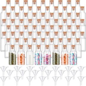 Zhehao 150 Packs 1 oz Plastic Sand Art Bottles with Cork Stoppers and 30 Funnels Mini Jars with Cork Lids Potion Bottles with Mini Cork Bottles Clear Containers for Sand Art Message Crafts Supplies in Saudi Arabia
