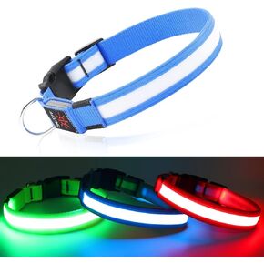 أطواق الكلاب المضيئة DQGHQME، طوق الكلب LED القابل لإعادة الشحن عبر USB، طوق الكلب المضاء الآمن للكلاب الصغيرة والمتوسطة والكبيرة، أضواء وامضة للكلاب التي تمشي في الليل، تتوهج في الظلام، أطواق الكلاب للتخييم. in Kuwait