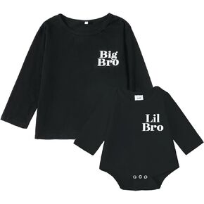 ملابس متطابقة من Big Bro Lil Bro، قمصان إعلان حمل الطفل الجديد، قمصان للأطفال الصغار تم ترقيتها إلى تي شيرت Big Bro in Kuwait