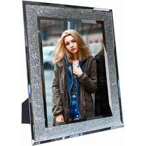 إطارات صور TAOceeXI مقاس 8 × 10، إطار صور كريستال فضي، صور زفاف، صور سفر، صور تخرج على سطح المكتب أو ديكور الحائط (إطار 5 × 7)