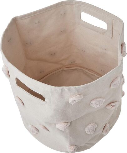 Pehr Pom Pom Basket, Bin (Blush) | 100% Cotton Canvas Storage for Nursery, Playroom & Home | Decorative Organizer | 13"D x 12"H in Saudi Arabia