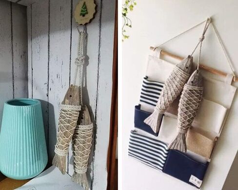 Wood Anchor Nautical Decor for Bathroom Wall Decor Hanging Ornament Wooden Boat Anchor with Crossbar Home Decor in Kuwait