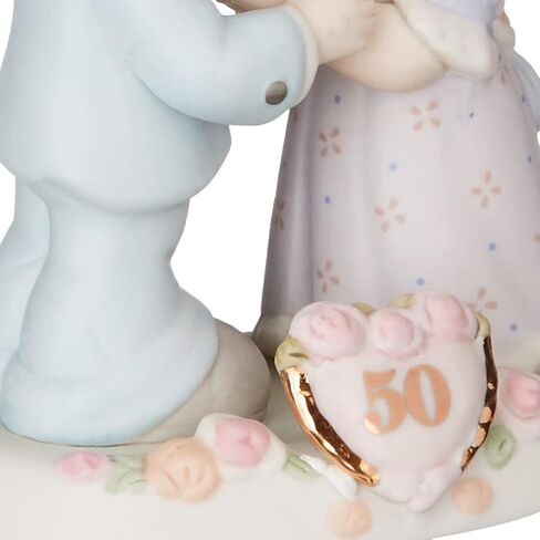Precious Moments, We Share A Love Forever Young, 50th Anniversary, Bisque Porcelain Bisque Porcelain Figurine, 115912,Multi-colored,Medium in Saudi Arabia
