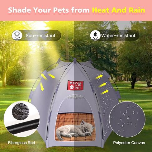 خيمة قطط كبيرة محمولة للاستخدام الخارجي من اندور بلون رمادي in Kuwait