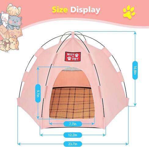 خيمة قطط كبيرة محمولة للاستخدام الخارجي من اندور بلون رمادي in Kuwait