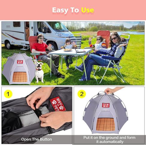 خيمة قطط كبيرة محمولة للاستخدام الخارجي من اندور بلون رمادي in Kuwait